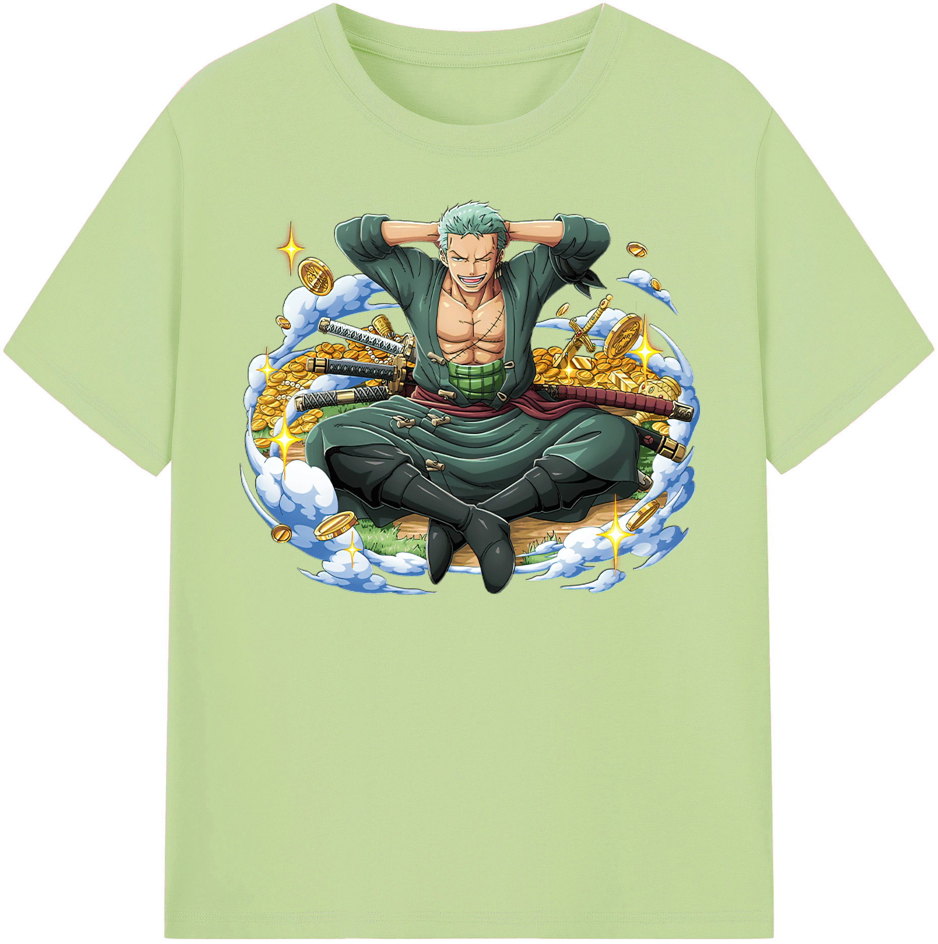 ワンピース ロロノア・ゾロ ONE PIECE Roronoa Zoro 綿100％半袖Tシャツ（フロントプリント）